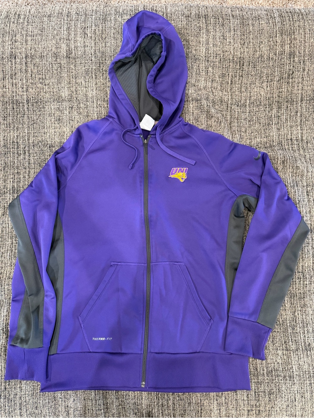 Nike Purple Full-Zip Hoodie with Gray Panels Ladies XL